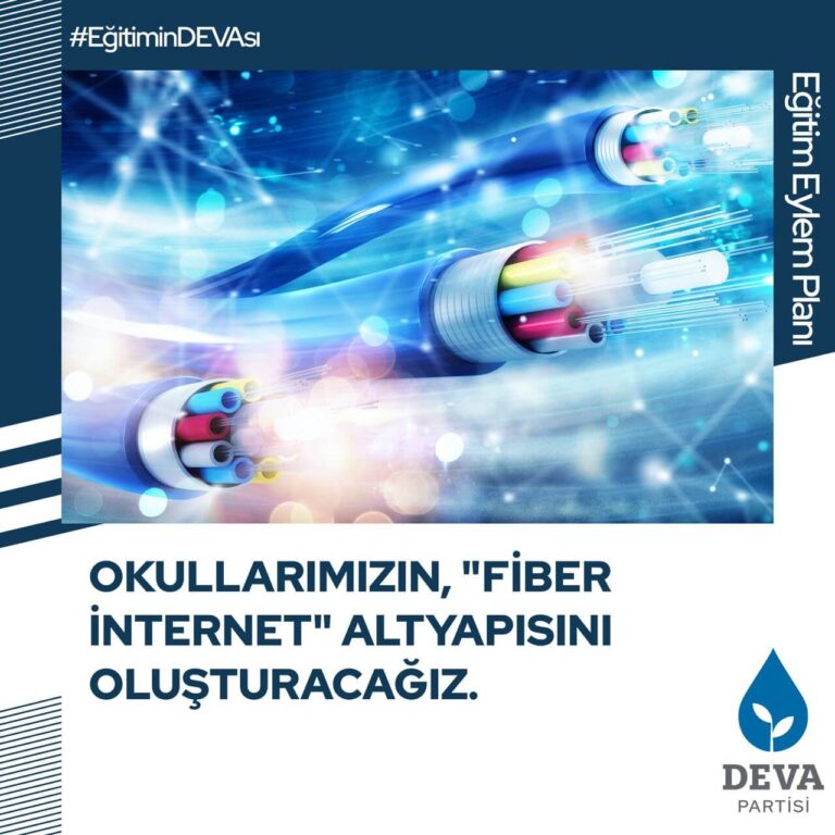 Okullarımızın, fiber internet altyapısını oluşturacağız.