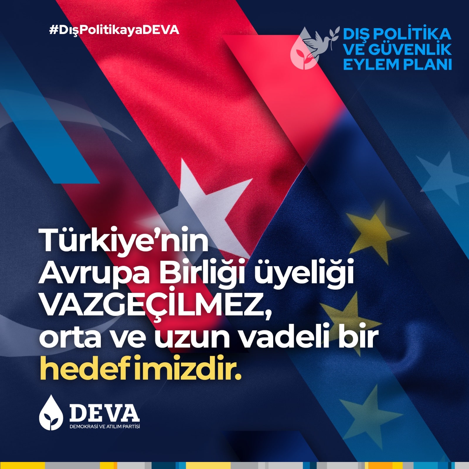 Türkiye'nin Avrupa Birligi üyeligi VAZGECiLMEZ, orta ve uzun vadeli bir hedefimizdir.